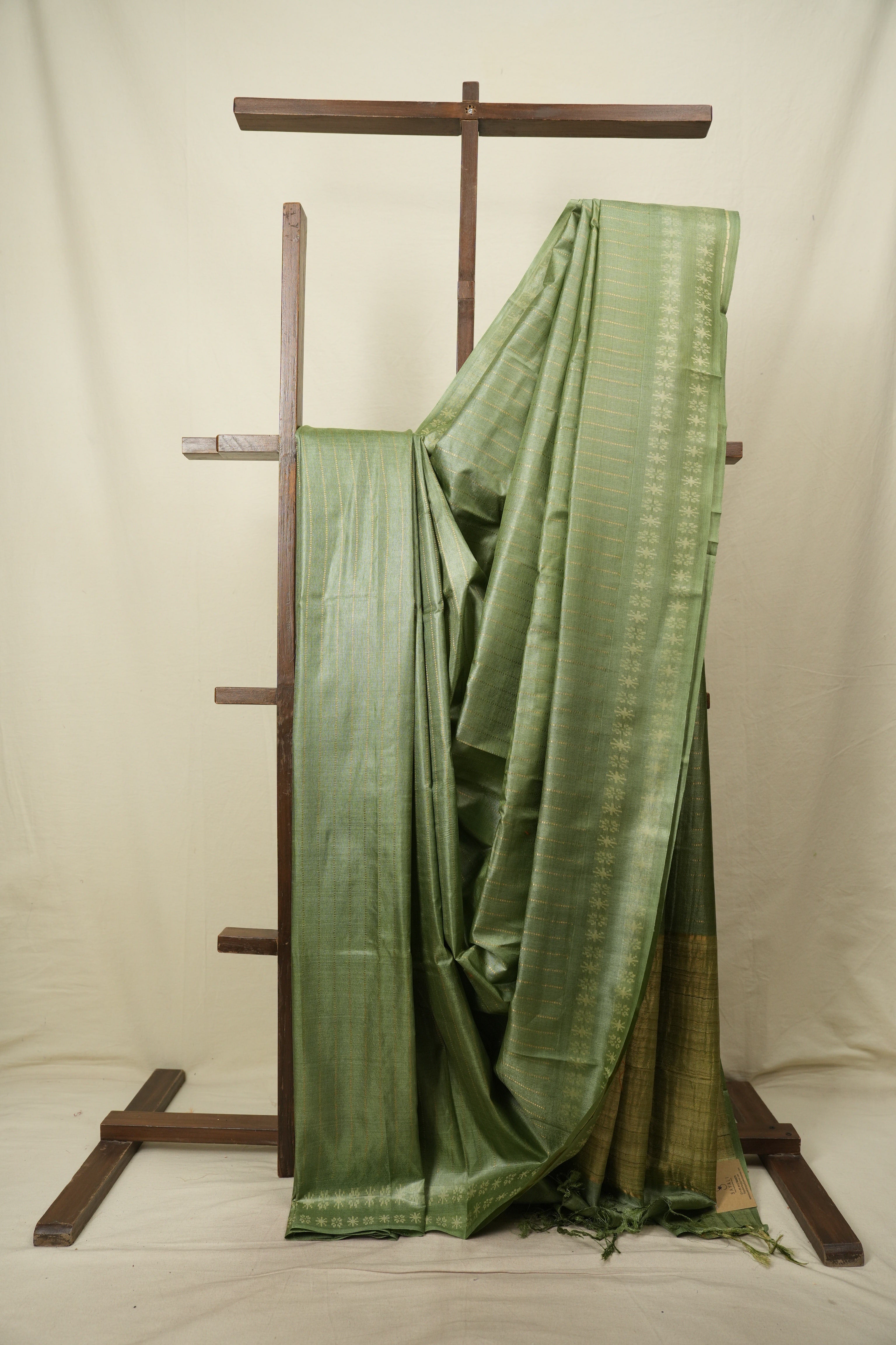 Green Tussar Silk Saree - SRGTSS1966