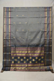 Grey Kanjivaram Silk Saree-SRGKSS670