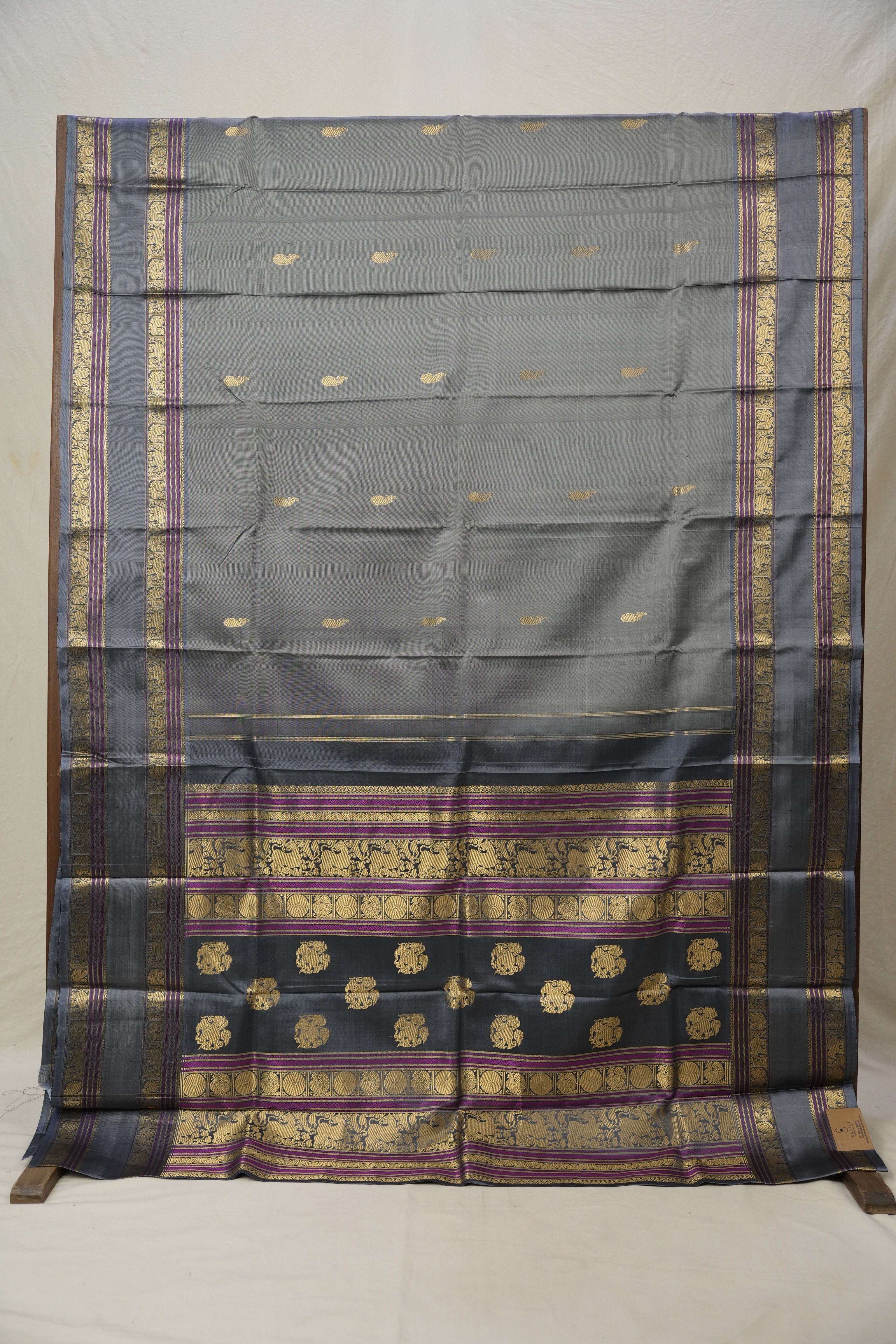 Grey Kanjivaram Silk Saree-SRGKSS670