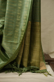 Green Tussar Silk Saree - SRGTSS1966