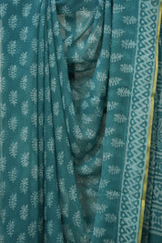 Dusty Teal Blue HBP Chiffon Saree - SRDTBHCS28