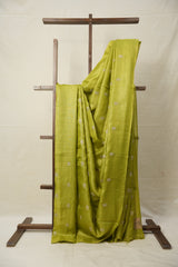Neon Green Tussar Silk Saree - SRNGTSS1633