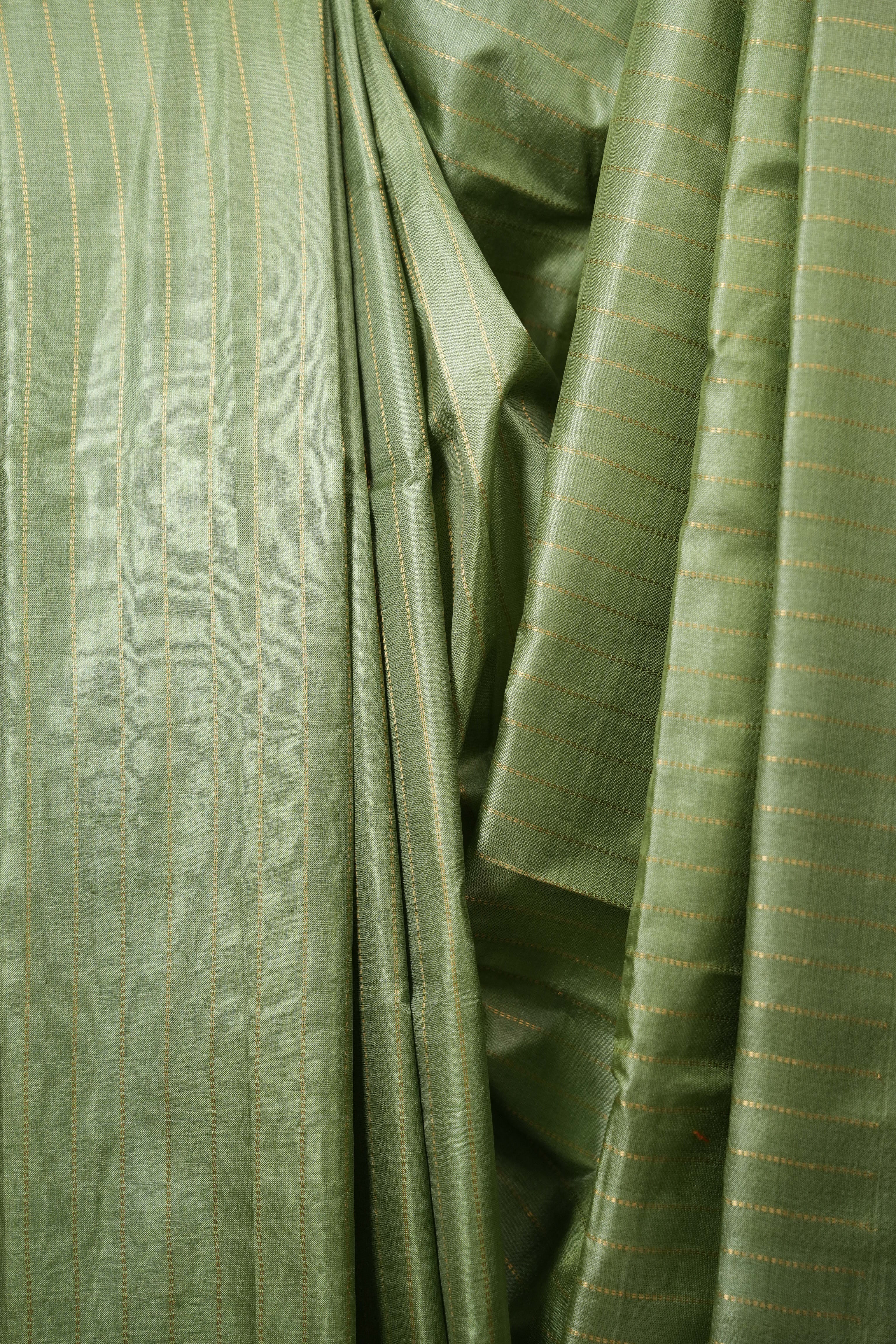 Green Tussar Silk Saree - SRGTSS1966