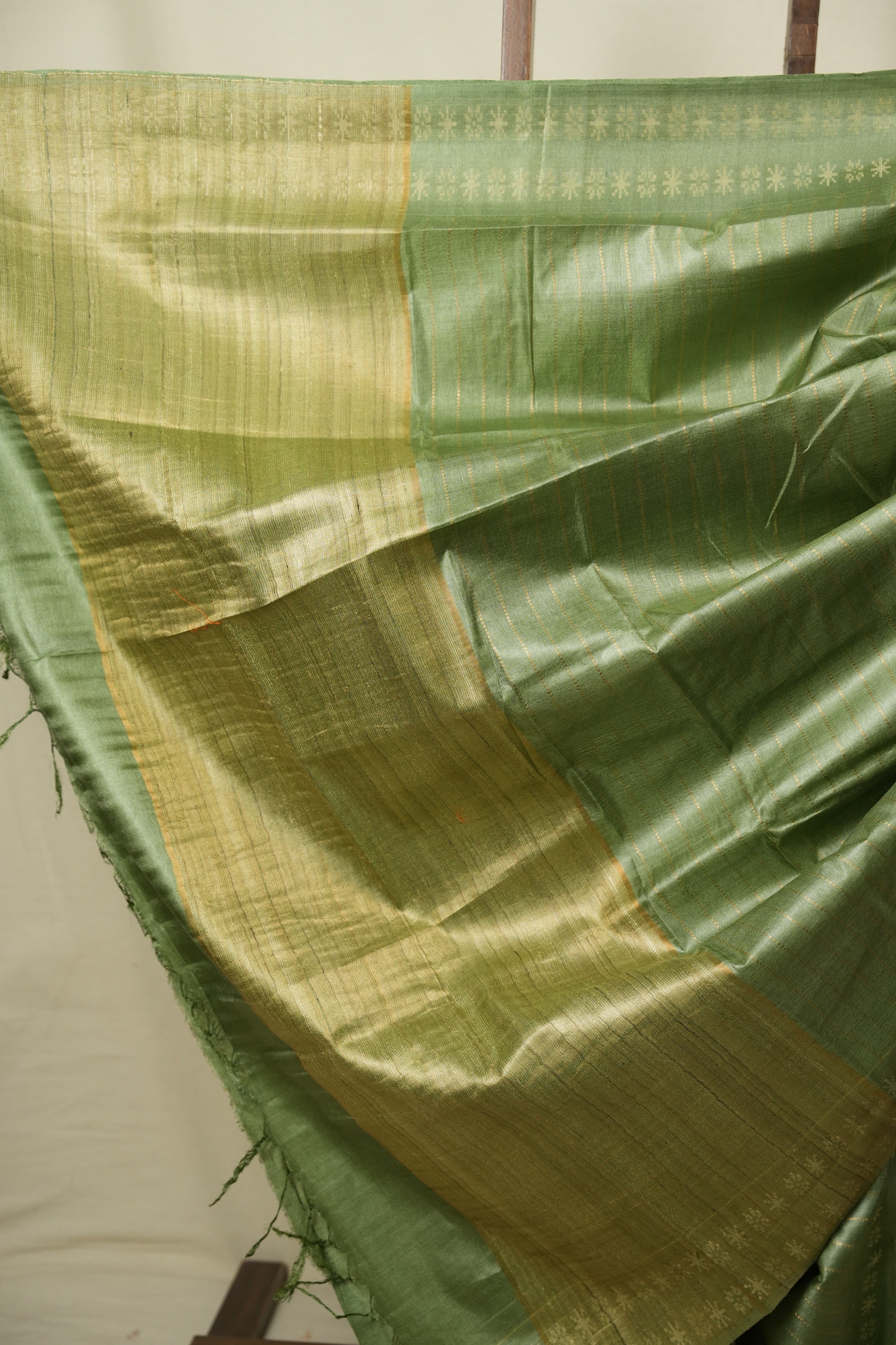Green Tussar Silk Saree - SRGTSS1966