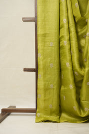 Neon Green Tussar Silk Saree - SRNGTSS1633
