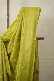 Neon Green Tussar Silk Saree - SRNGTSS1633