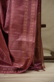 Pink Tussar Silk Saree - SRPTSS1968
