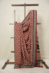 Maroon HBP Cotton Saree - SRMCS3023