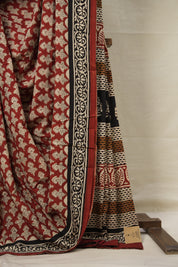 Maroon HBP Cotton Saree - SRMCS3023