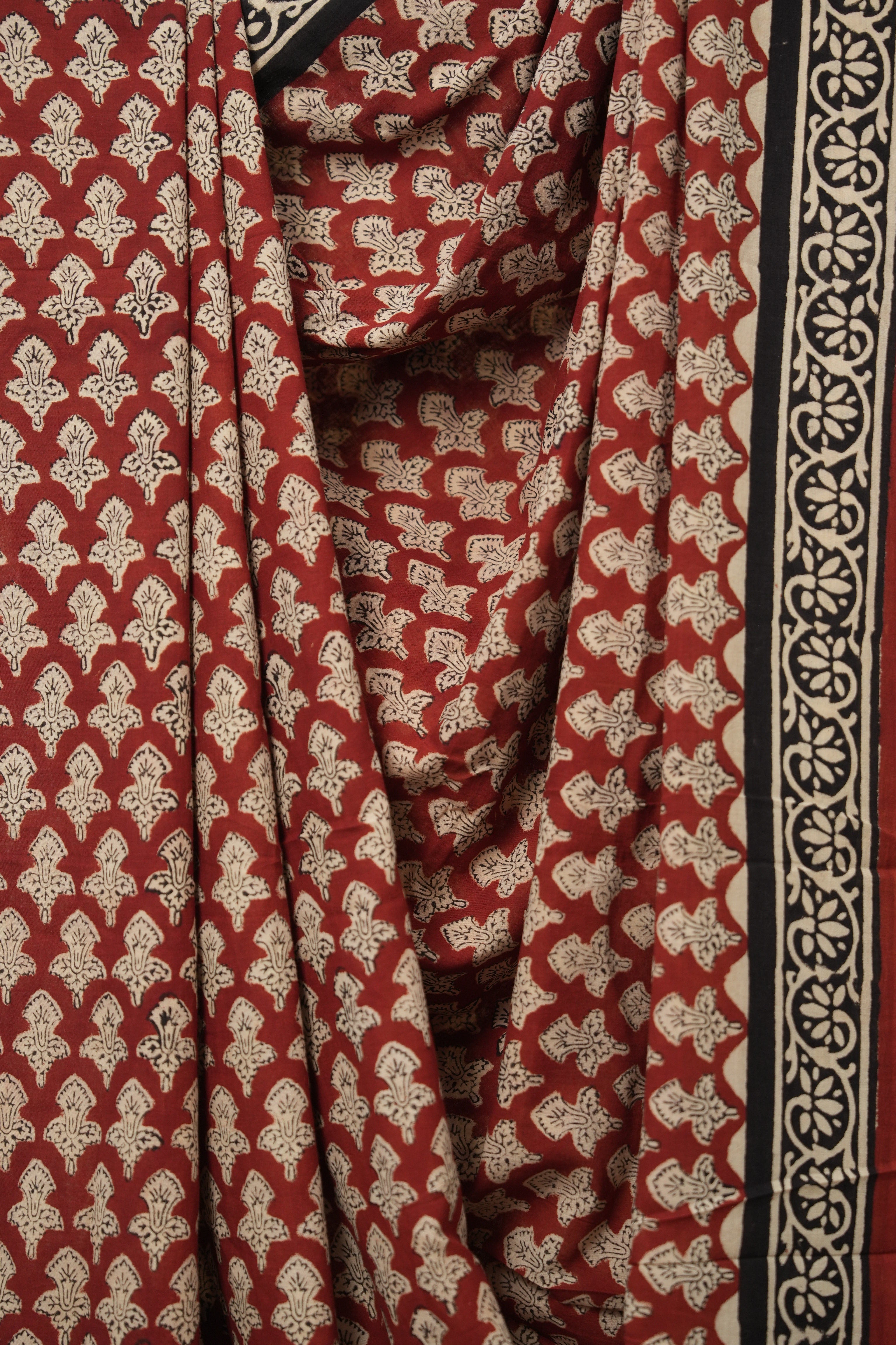 Maroon HBP Cotton Saree - SRMCS3023