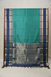 Turquoise Green Kanjivaram Silk Saree - SRTGKSS981