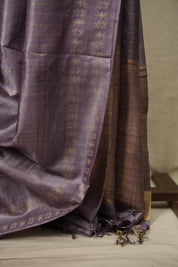 Lavender Tussar Silk Saree - SRLTSS1967