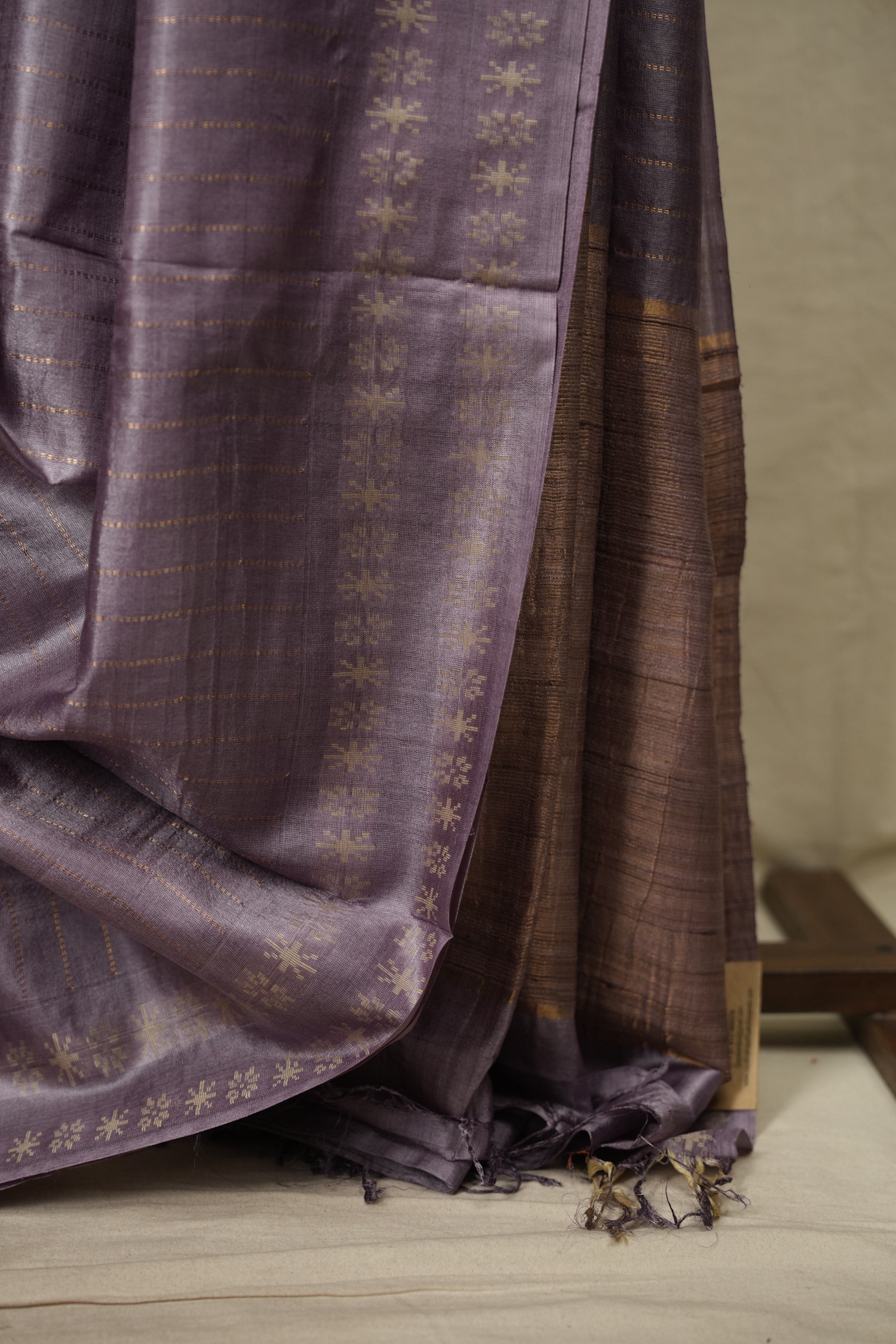 Lavender Tussar Silk Saree - SRLTSS1967