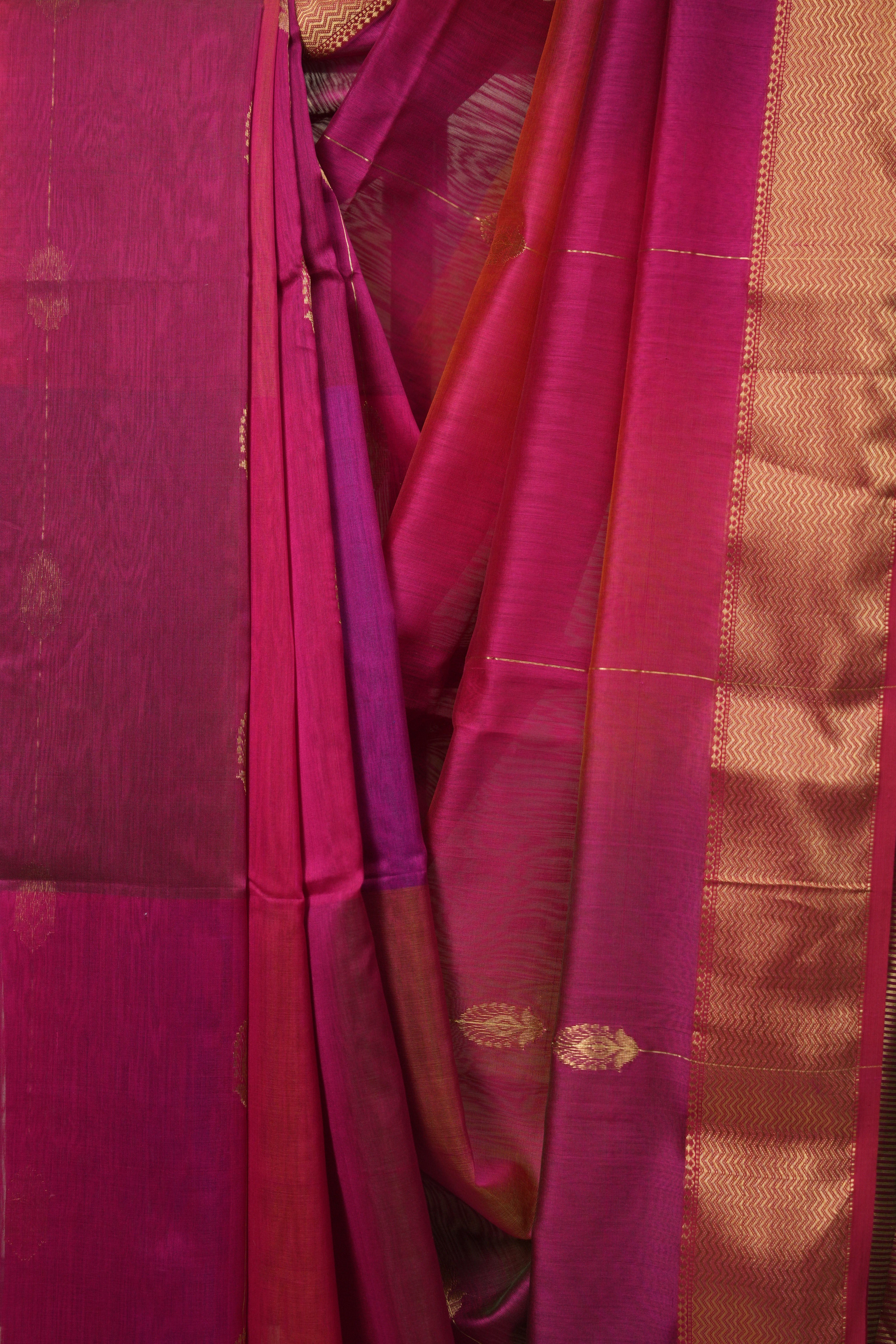 Two Tone Pink Maheshwari Saree - SRTTPMS1275