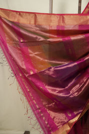 Two Tone Pink Maheshwari Saree - SRTTPMS1275