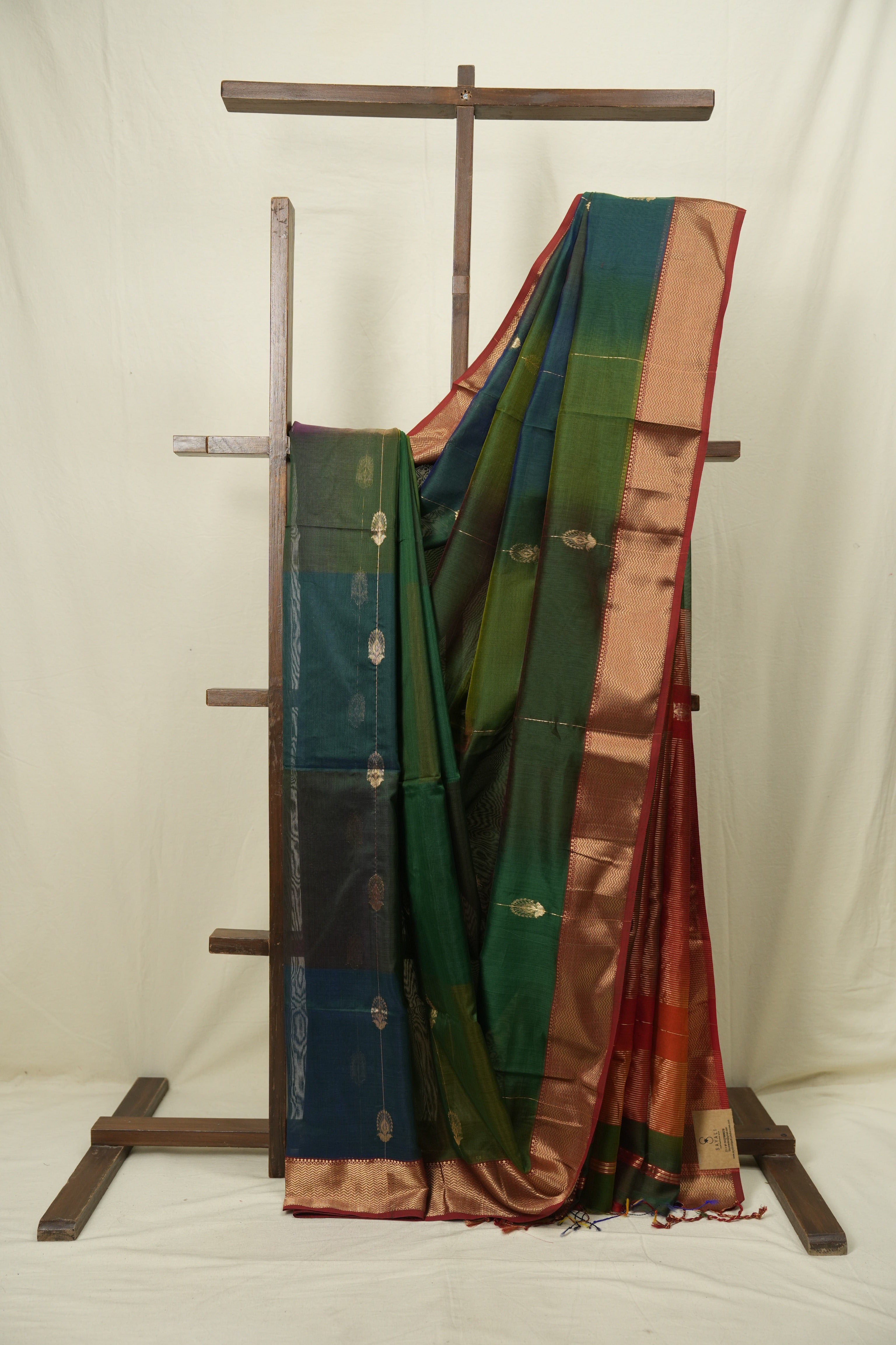 Peacock Green Maheshwari Saree - SRPGMS1276
