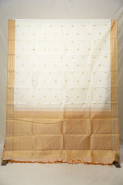 Snow White Kanjivaram Silk Saree - SRSWKSS1011