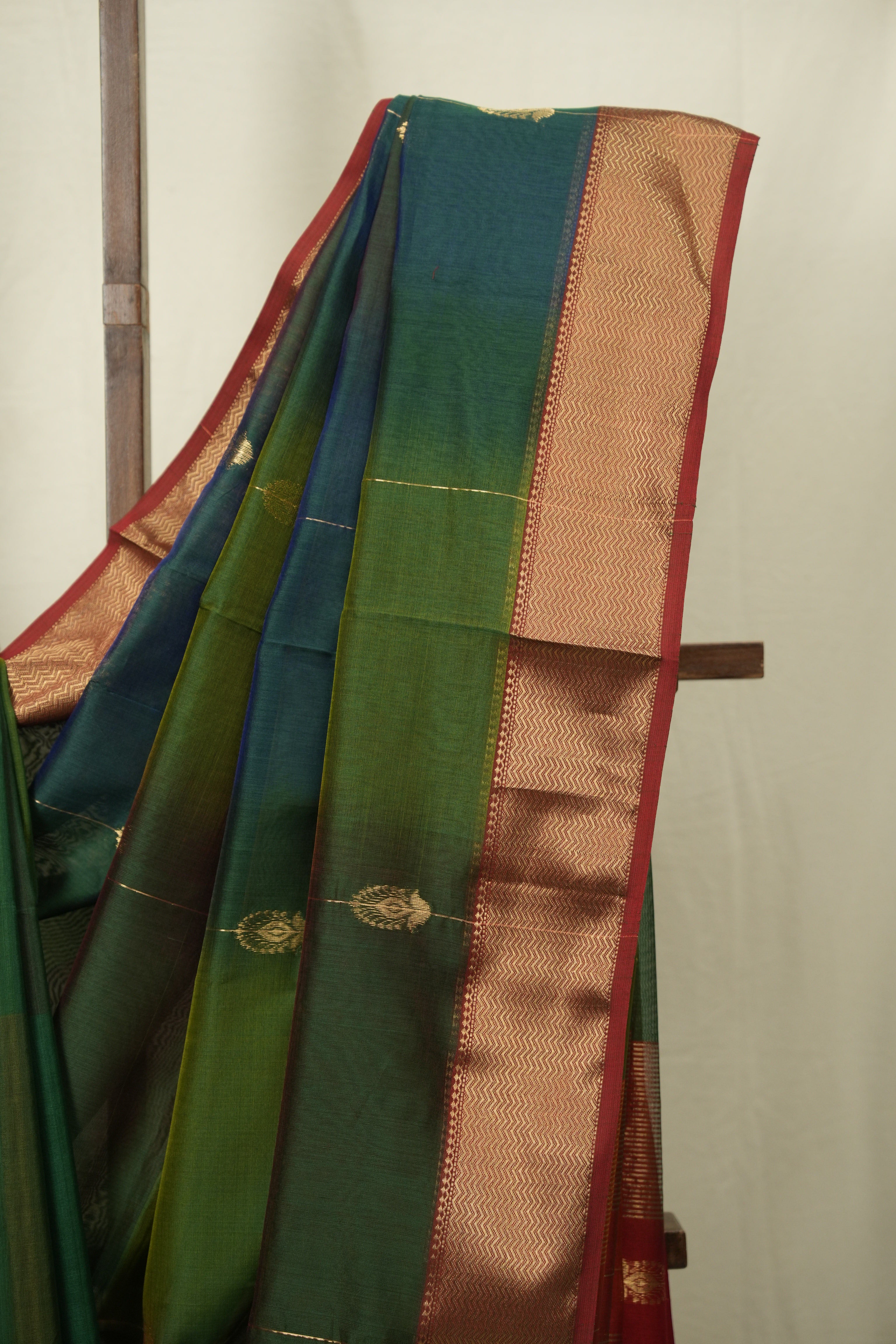 Peacock Green Maheshwari Saree - SRPGMS1276