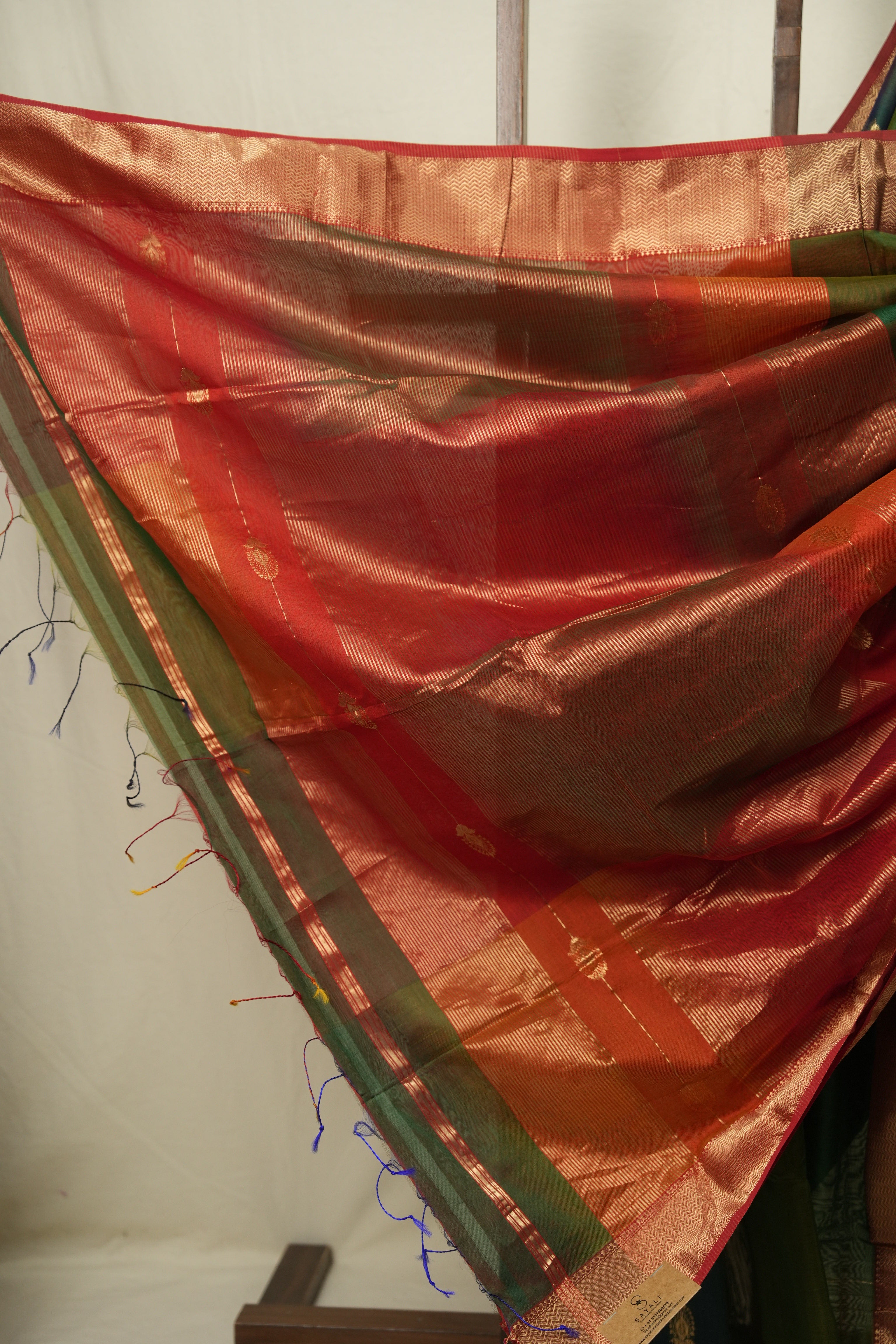 Peacock Green Maheshwari Saree - SRPGMS1276