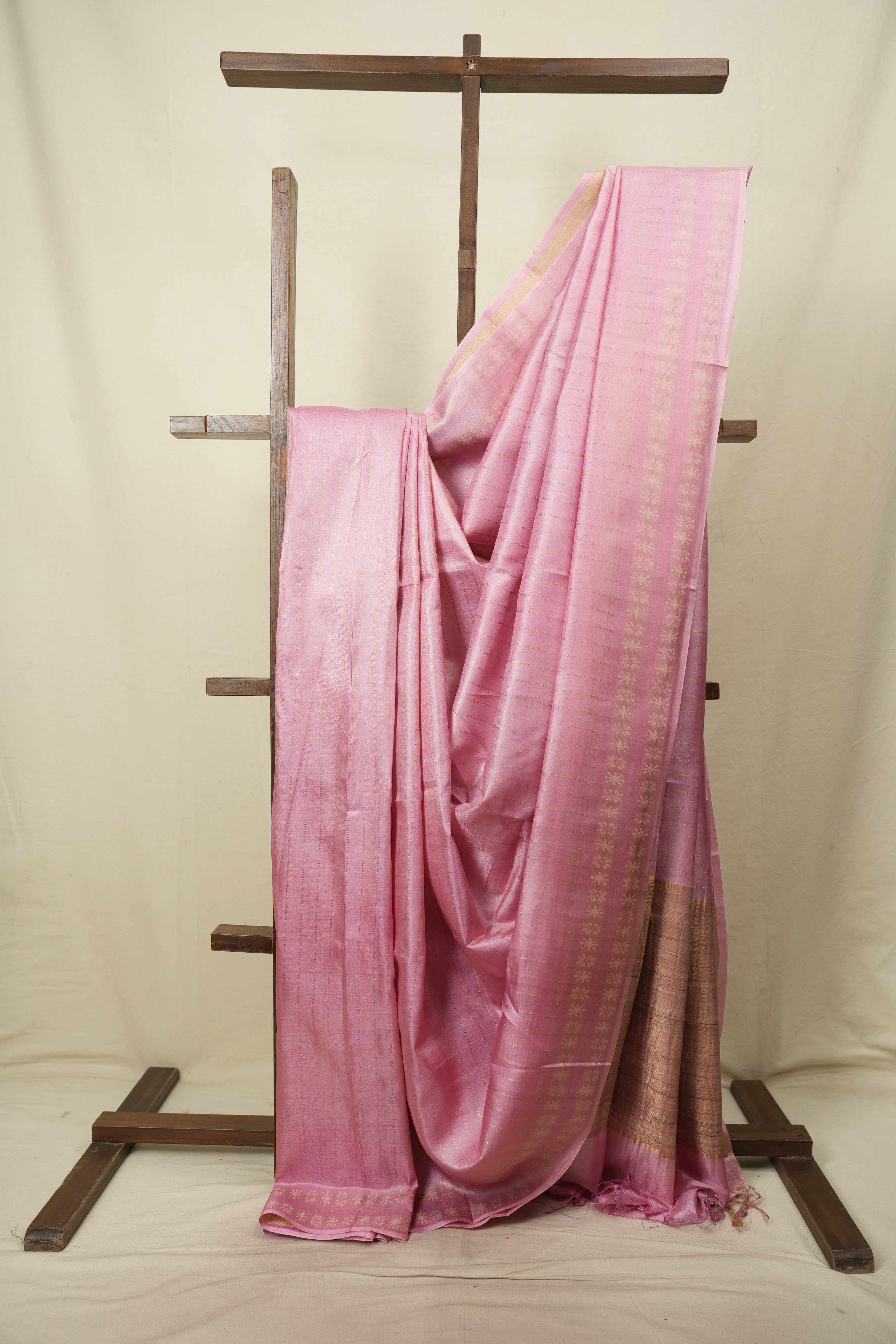 Baby Pink Tussar Silk Saree - SRBPTSS1962