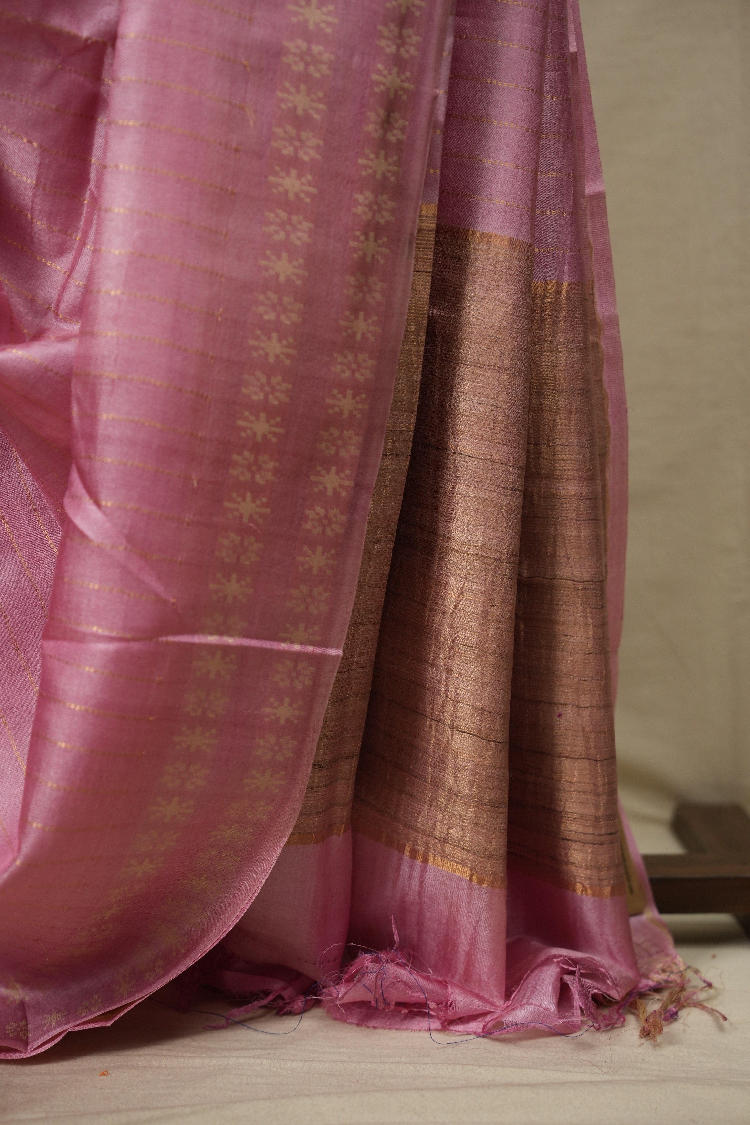 Baby Pink Tussar Silk Saree - SRBPTSS1962