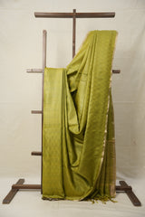 Moss Green Tussar Silk Saree - SRMGTSS1573