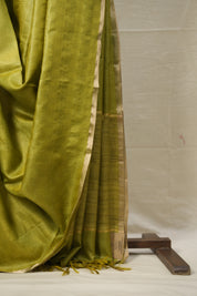 Moss Green Tussar Silk Saree - SRMGTSS1573