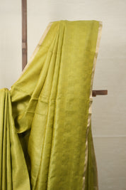 Moss Green Tussar Silk Saree - SRMGTSS1573