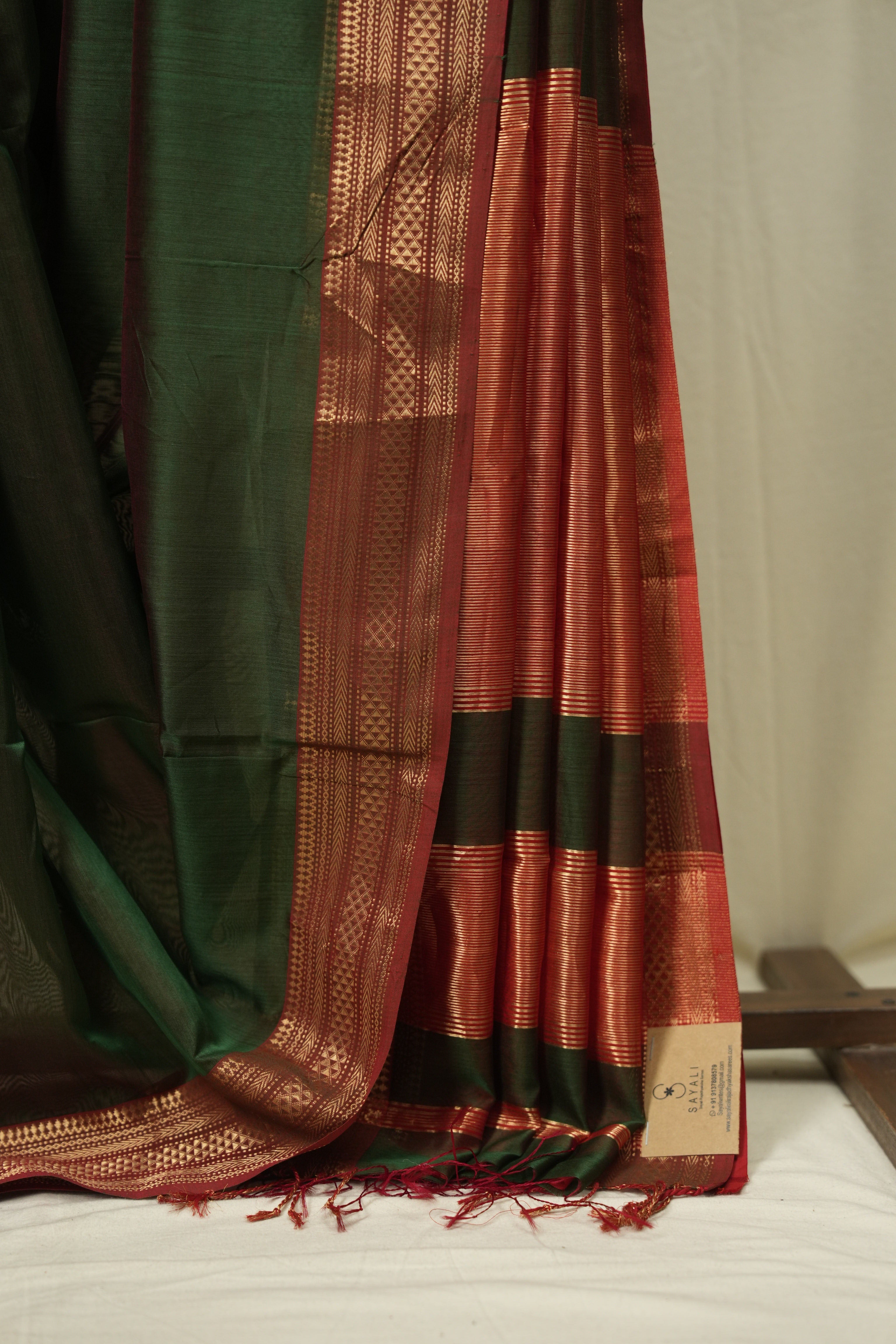 Green Maheshwari Saree - SRGMS1269