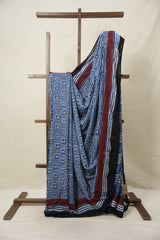 Classic Blue HBP Modal Silk Saree - SRCBHBPMSS472