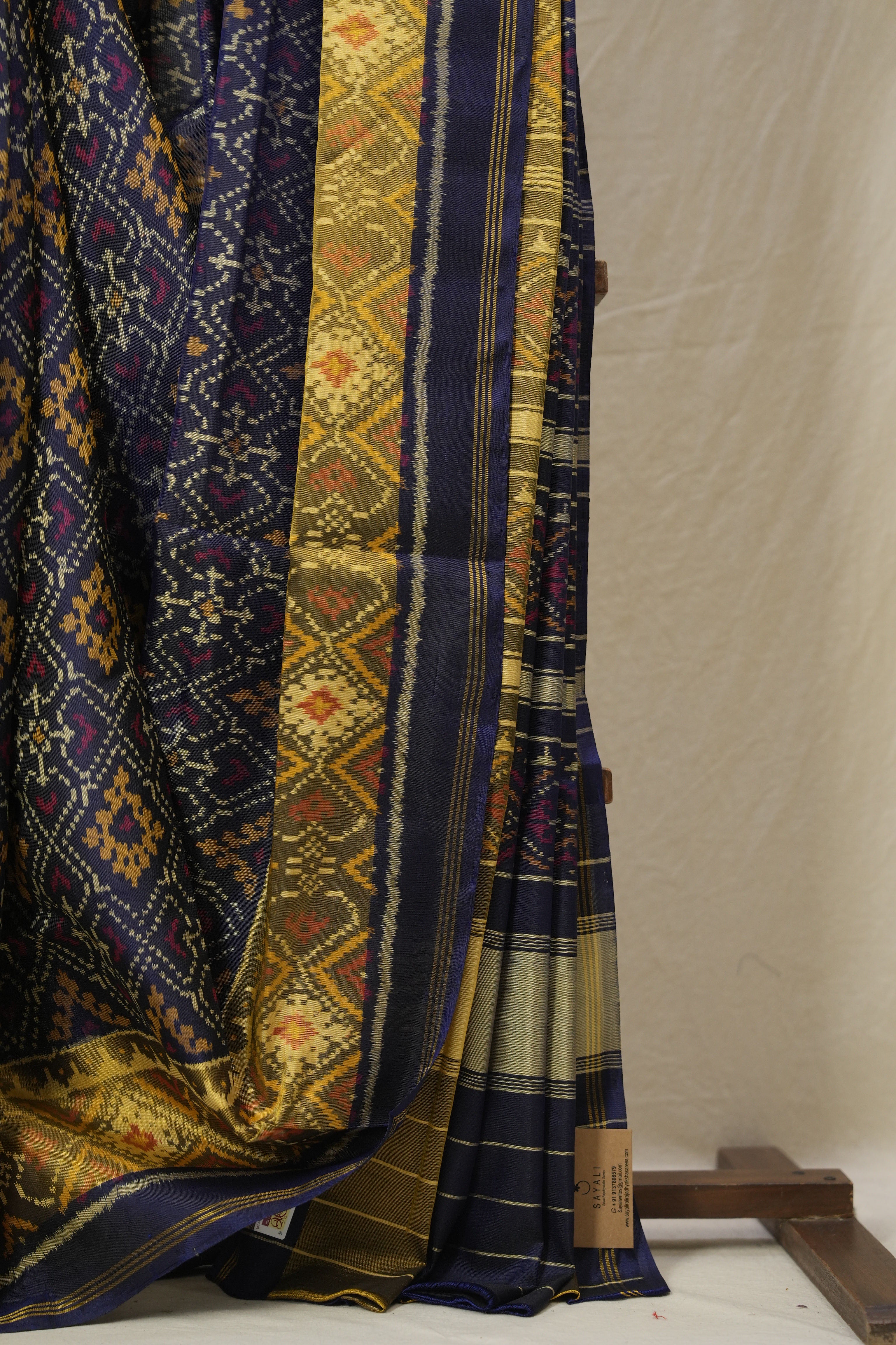 Indigo Blue Rajkot Patola Silk Saree - SRIBRPSS577