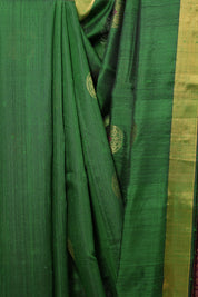 Green Raw Silk Saree - SRGRSS794