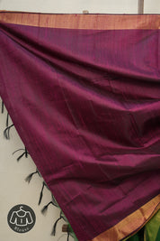 Green Raw Silk Saree - SRGRSS794