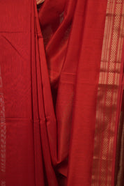 Red Maheshwari Saree - SRRMS1270