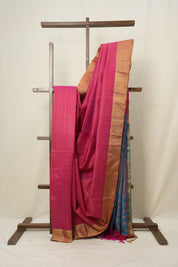 Dark Pink Raw Silk Saree - SRDPRSS815