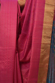 Dark Pink Raw Silk Saree - SRDPRSS815