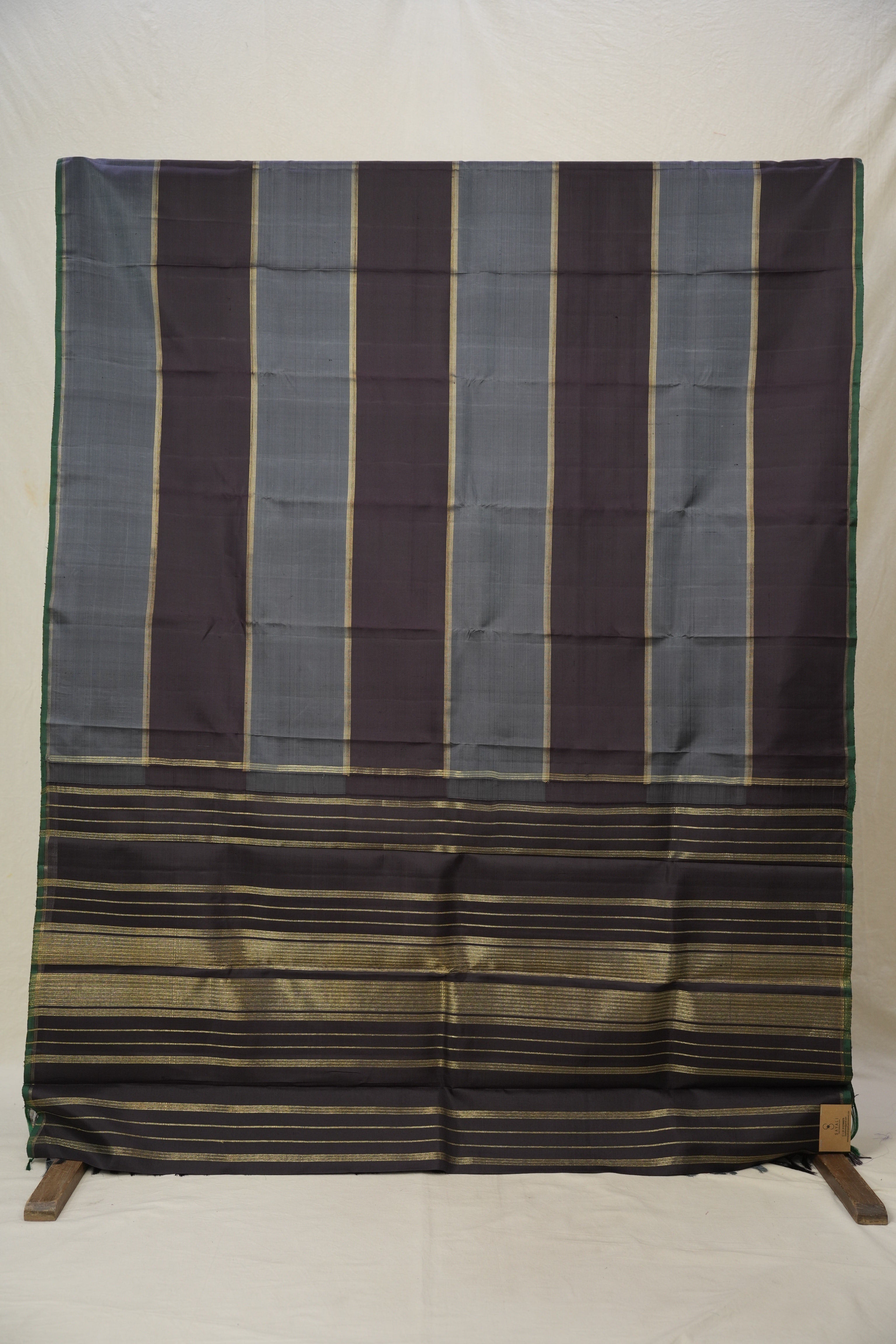 Grey Brown Kanjivaram Silk Saree - SRGBKSS1043