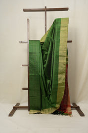Green Raw Silk Saree - SRGRSS816