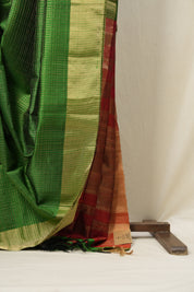 Green Raw Silk Saree - SRGRSS816