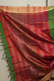 Green Raw Silk Saree - SRGRSS816