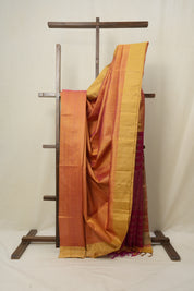 Two Tone Orange Raw Silk Saree - SRTTORSS817