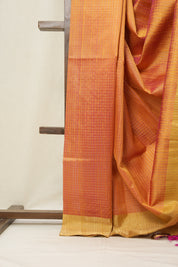 Two Tone Orange Raw Silk Saree - SRTTORSS817