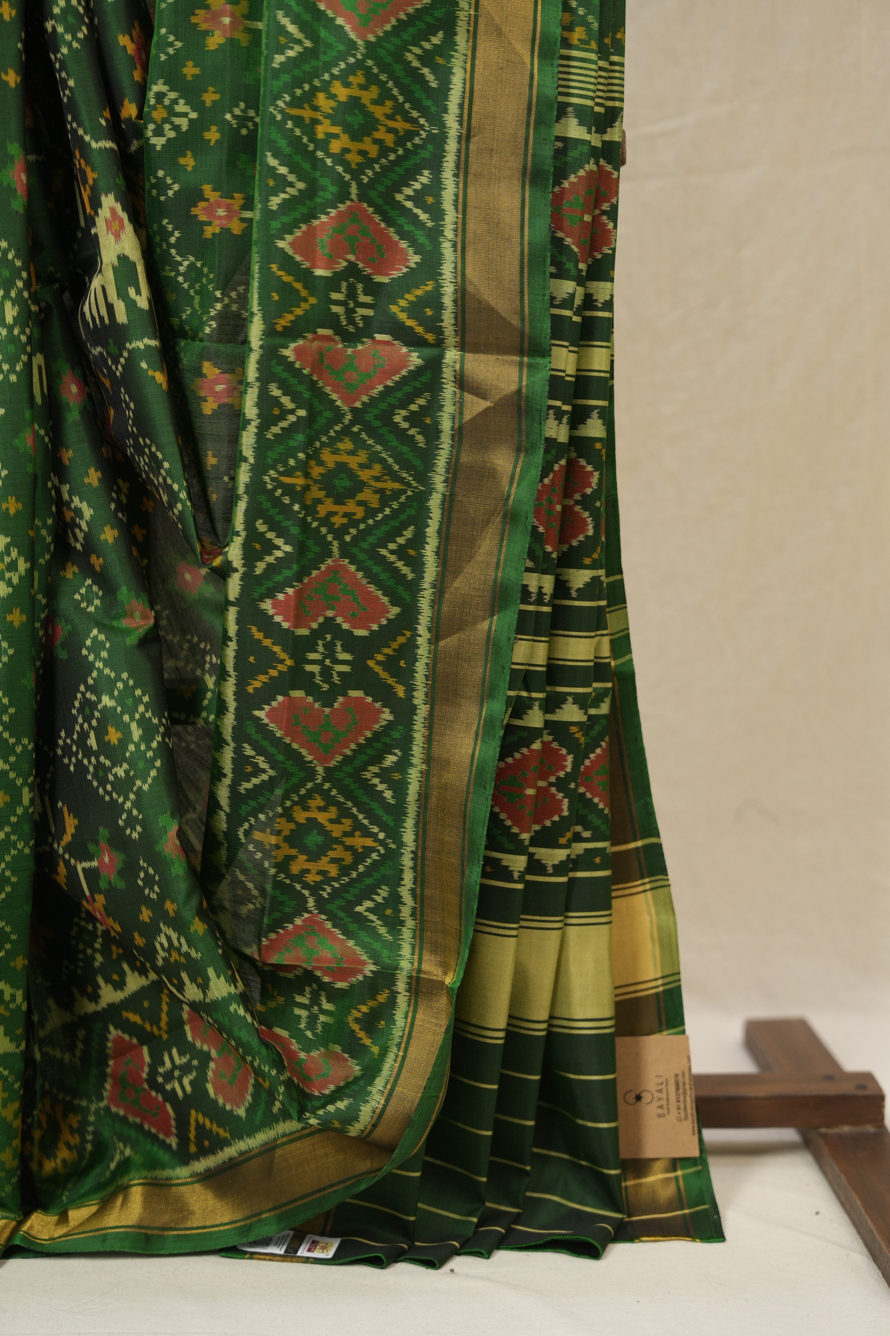 Green Rajkot Patola Silk Saree - SRGRPSS573