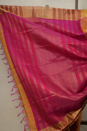 Two Tone Orange Raw Silk Saree - SRTTORSS817