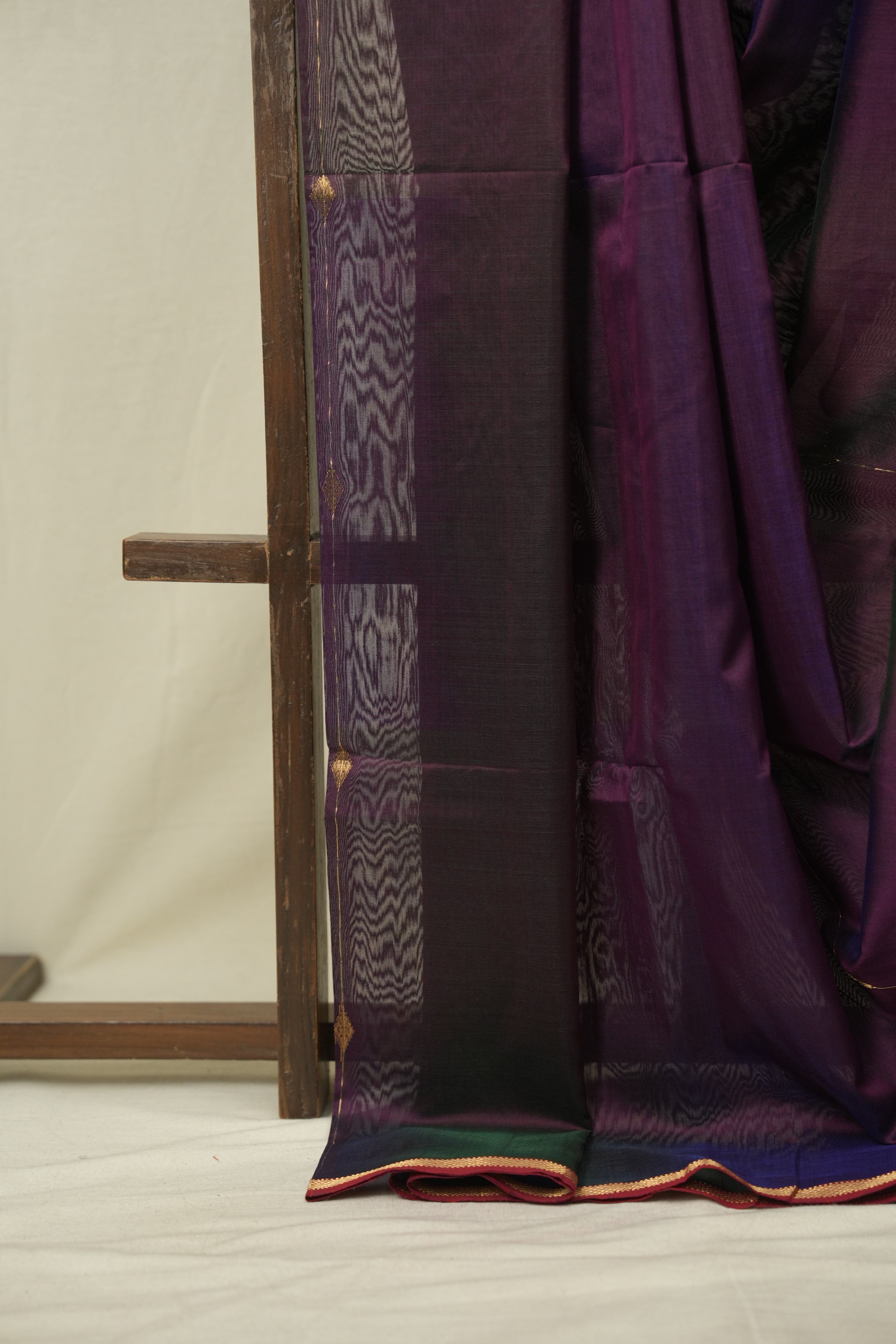 Two Tone Purple Maheshwari Saree - SRTTPMS1267