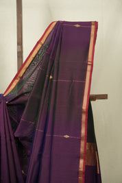 Two Tone Purple Maheshwari Saree - SRTTPMS1267