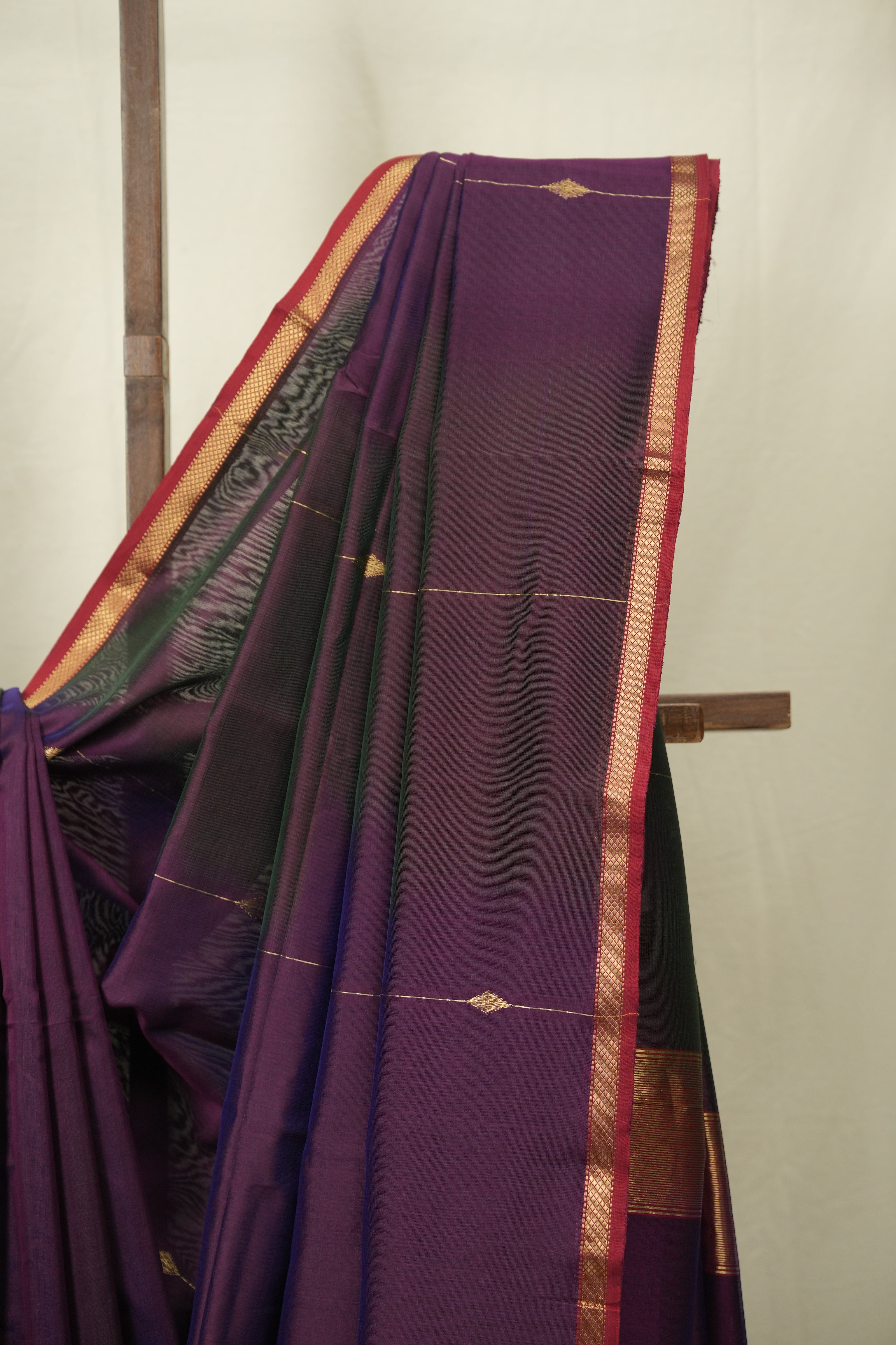 Two Tone Purple Maheshwari Saree - SRTTPMS1267