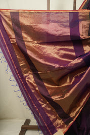 Two Tone Purple Maheshwari Saree - SRTTPMS1267