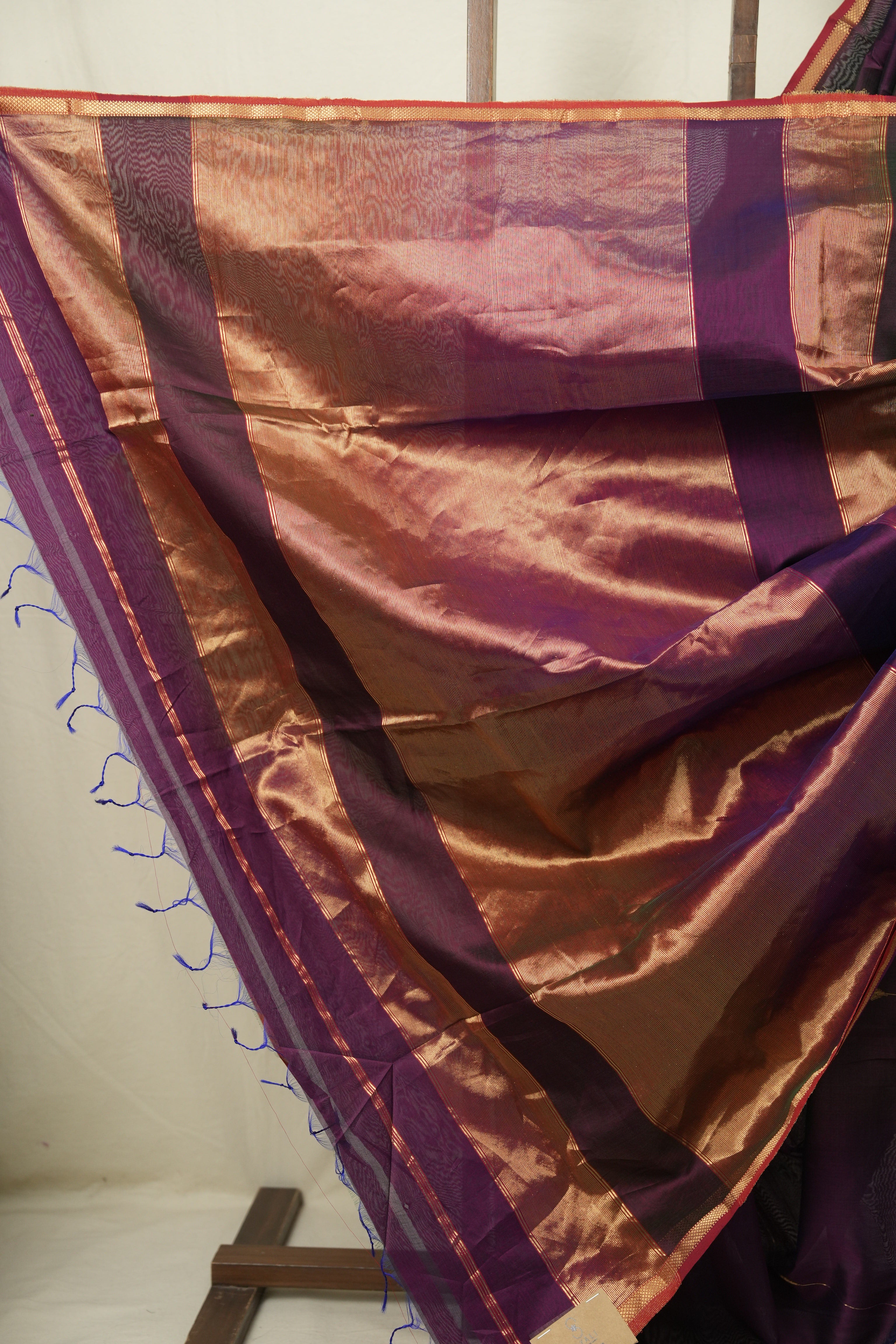 Two Tone Purple Maheshwari Saree - SRTTPMS1267