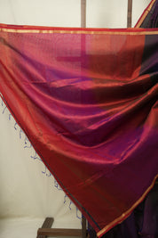Two Tone Purple Maheshwari Saree - SRTTPMS1267